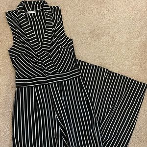 NWOT Vertical striped black and white jumpsuit